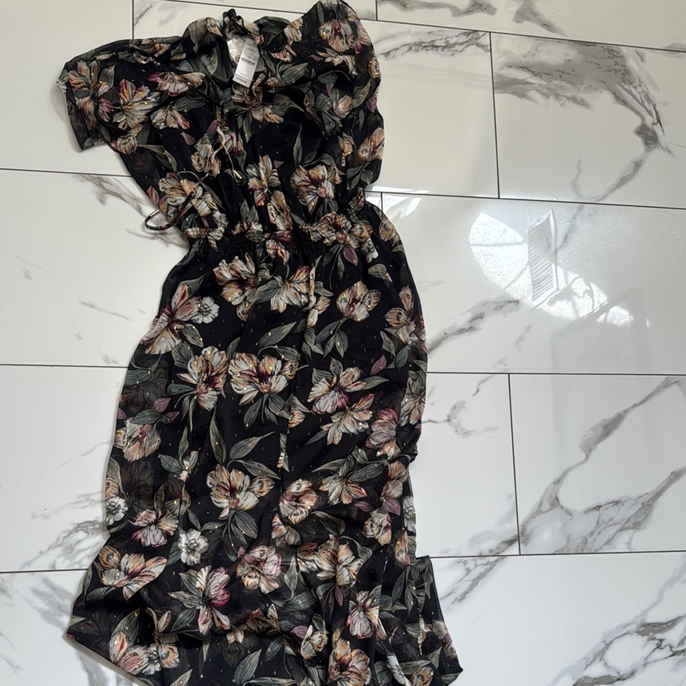 Floral Black Dress